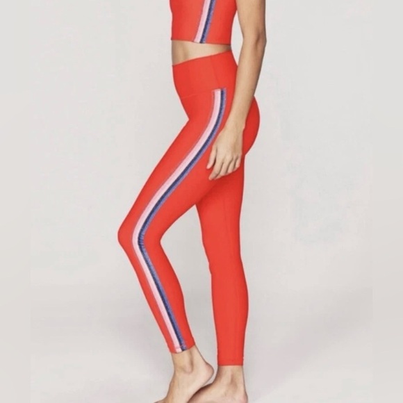 Spiritual Gangster Red and Blue High-Waisted Leggings - Picture 1 of 5